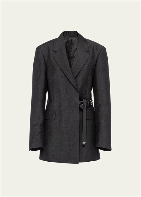 prada grey blazer boys|Prada Kid Mohair Belted Blazer In Gray .